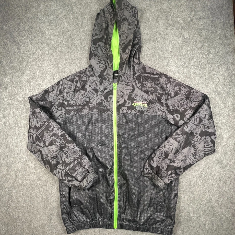 Chaqueta cortavientos Nickelodeon Teenage Mutant Ninja Turtles TMNT niños M negra Foto 1 de 4