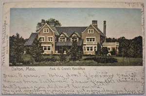 Vintage Postcard Fred G Crane's Residence Dalton Massachusetts  AA128 - Picture 1 of 2