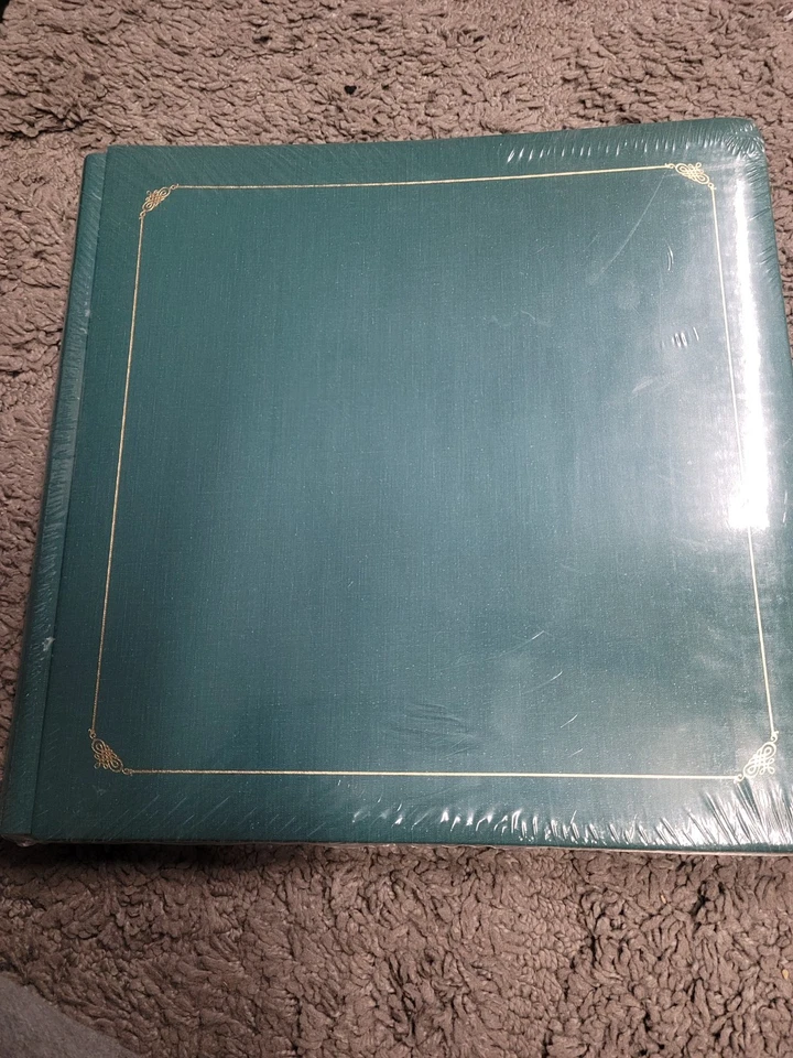 Creative Memories 12x12 verde azulado con lámina dorada álbum estilo antiguo con páginas y protectores NUEVO Foto 1 de 1