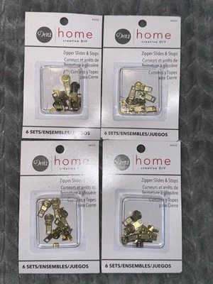 Dritz Upholstery Zipper Slides & Stops Brass 4 Packages (6-Sets) 44232 - Image 1 of 2