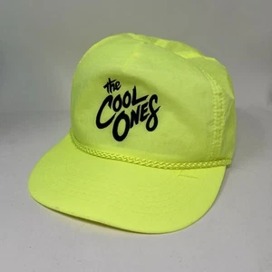 Vintage Nylon The Cool Ones Retro Rope Hat Neon Green Gold Medal - Picture 1 of 8
