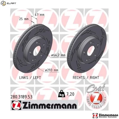 2x BRAKE DISC 280.3189.53 FOR HONDA CIVIC/X/Hatchback/IX/Tourer N22B4 2.2L 4cyl - Image 1 of 4
