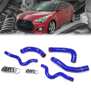 HPS Blue Reinforced Silicone Radiator Hose Kit For Hyundai 13-17 Veloster 1.6L - Picture 1 of 1