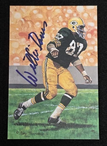 Tarjeta artística de línea de gol firmada por Willie Davis - Salón de la Fama - Green Bay Packers - JSA - Imagen 1 de 4
