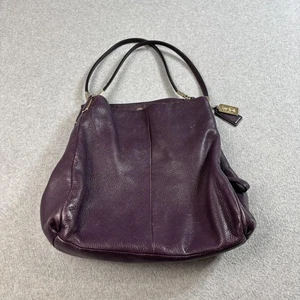 Coach Purse Leather Hobo Shoulder Bag Womens Purple Gold Hardware 26224 READ Y2K - Picture 1 of 17