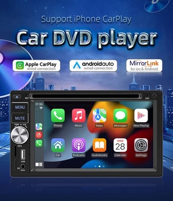 6.2 Inch 2DIN Car DVD Player Auto Stereo Radio Bluetooth USB MP5 Player RDS AUX - Image 1 of 4