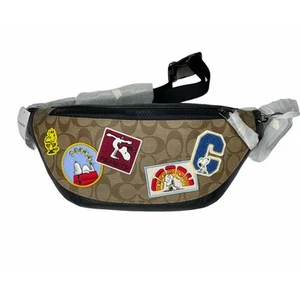 Borsa Coach Peanuts Warren cintura in tela firmata con toppe Varsity - Foto 1 di 7