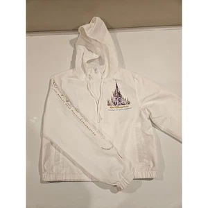 Walt Disney World 50th Anniversary White Zip Up Hoodie Jacket Womens XS - Picture 1 of 9
