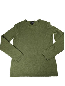 Morgan Taylor Sweater Womens Medium Green 100% Cashmere Pullover Soft Knit Top - Picture 1 of 9