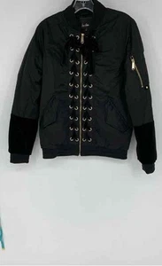 Sam Edelman Womens Black Long Sleeve Full-Zip Bomber Jacket Size Small - Picture 1 of 8