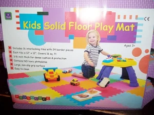 Interlocking kids solid Floor Mat 16 Pieces Nontoxic Exercise Play Toddlers NEW - Picture 1 of 2
