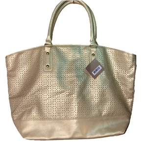 Bolso de Mano Ulta Beauty Mediano Dorado Corte Láser Cierre Magnético Doble Asas Nuevo con Etiquetas - Imagen 1 de 8