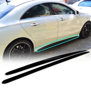 Matte Black Fit For Mercedes BENZ C117 W117 Extension Side Skirts Cover CLA200 - Bild 1 von 1