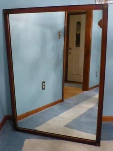Vintage Large Solid Wood "35x47" Rectangle Framed Wall Mirror $969 - Picture 1 of 12