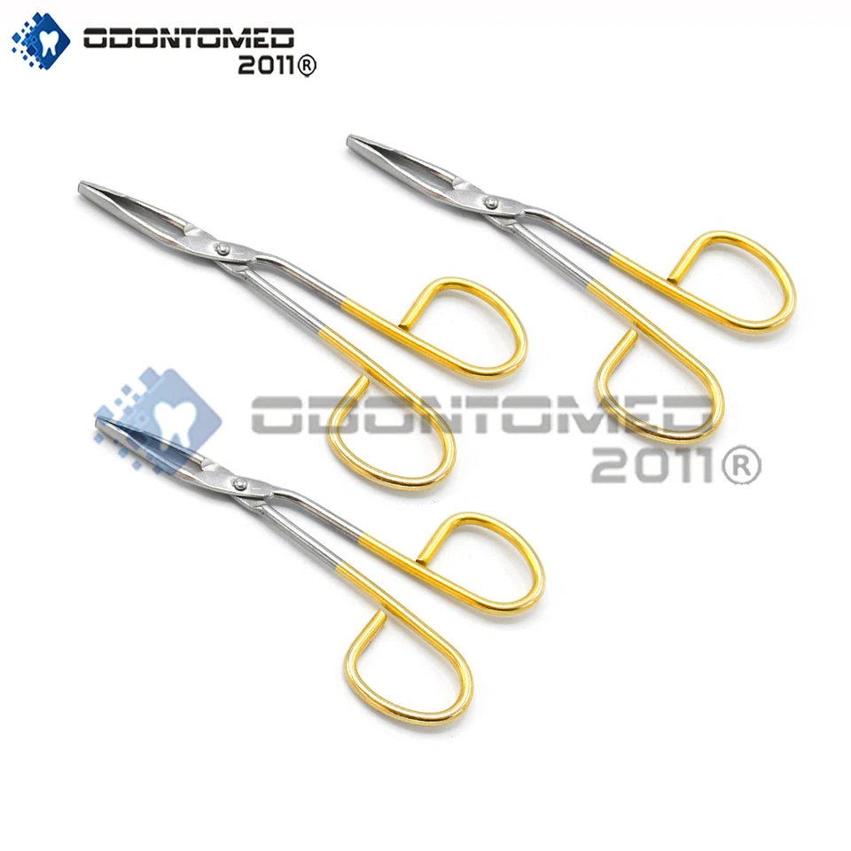 ODM 3Pcs Scissor Style Eyebrow Tweezers Hair Removal Gold Platted