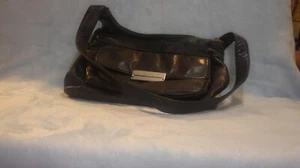 Bolso de mano Tignanello negro con acentos plateados, cremallera y cierre de velco - Imagen 1 de 2