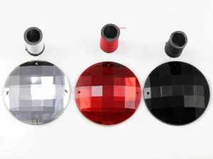50 mm 2 Zoll große runde Edelsteine zum Aufnähen 4 Löcher für Kostüm Cosplay Herstellung 2 Stck. - Bild 1 von 12