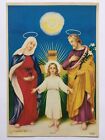 India 50's Vintage Print JESUS CHRIST HOLY FAMILY 10in x 14in (11633)