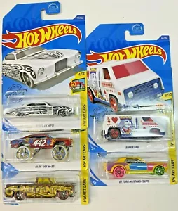 Hot Wheels 2017 68, 113,218, 240, 247/250 HW Art Cars Collection Lot Of 5 - Picture 1 of 7