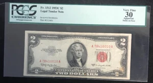 1953C $2 Fr.1512 Legal Tender Note PCGS VF30 Apparent *Stains* MM:17 - Picture 1 of 4