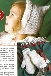 WARM Cozy Comforts Child's Cap & Mittens/Crochet Pattern INSTRUCTIONS ONLY - Picture 1 of 1