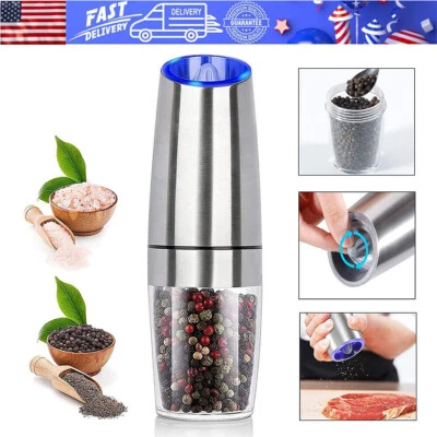 Electric Salt Pepper Mill Stainless Steel Electronic Pepper Grinder Light USA - Image 1 of 4