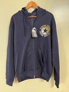 Xtreme Boxing Men’s 100% Cotton Made In Italy Full Zip Hoodie Sweatshirt L NWT - Picture 1 of 9