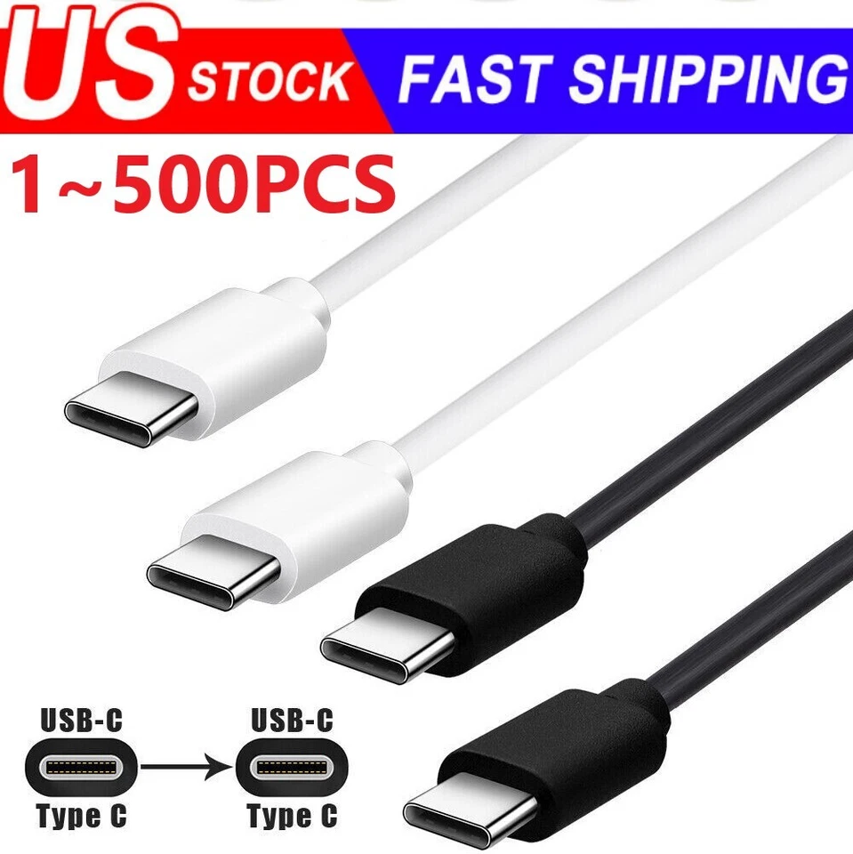 USB-C a USB C Tipo-C Carga Rápida Datos SYNC Cargador Cable Cable 3/6/10FT Lote Foto 1 de 4