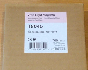 GENUINE EPSON T8046 Vivid Light Magenta cartridge 700ml ORIGINAL ink dated 2020 - Picture 1 of 3