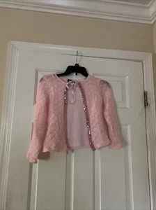Speechless Girls Dressy Sweater Cardigan Top Sz 12 Pink Long Sleeve - Picture 1 of 5