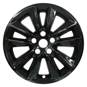 GLOSS BLACK WHEEL SKIN SET 17 in FOR 2019-2020 KIA SORRENTO - Picture 1 of 8