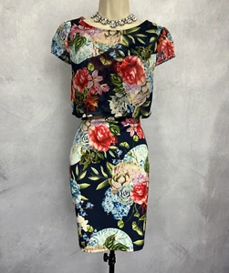 Jessica Dress UK 12 Floral Printed Stretch Party Evening Cocktail Special Occasi - Picture 1 of 10