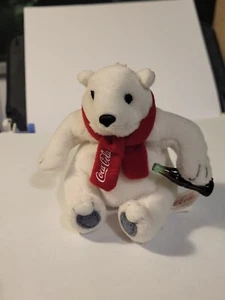 2002 McDonalds & Coca Cola white Polar Bear 4" plush - Picture 1 of 4