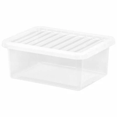 Wham Crystal CD DVD Storage Shelf Box Plastic Clear Box with Lid Home Office DDS - Image 1 of 4