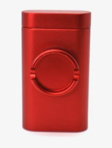 RED Aluminum Dugout Grinder One Hitter Built in Grinder One Hitter Pocket Design - Picture 1 of 6