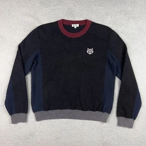KENZO Paris Sweater Womens Medium M Black Wool Knit Tiger Sweatshirt Shirt ! - Picture 1 of 9