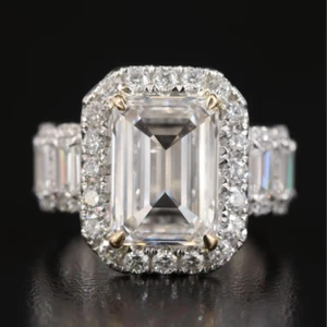Platinum 11.23 CTW Lab Grown Diamond Ring w/ IGI Report and 18K Accents..REDUCED - Picture 1 of 10