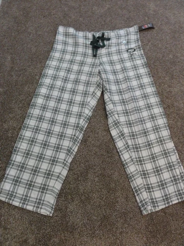 NEW LADIES WHITE & GREEN PLAID NFL NEW YORK JETS PAJAMA BOTTOMS PANTS SIZE XL Cover
