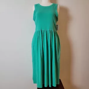 Sonoma Dress Womens XL Midi Tank pockets knit Green Summer Casual Patrick's Boho - Picture 1 of 17