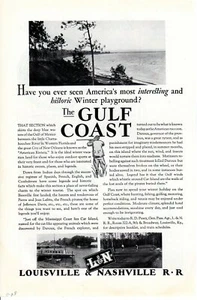 Vintage print advertisement 1928 Train L&N Louisville Nashville Winter Coast - Picture 1 of 2