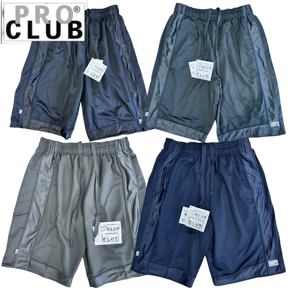 2x Pantalones Cortos de Baloncesto de Malla Pesada Pro Club Para Hombre [Talla: S/M/L/XL] Foto 1 de 1