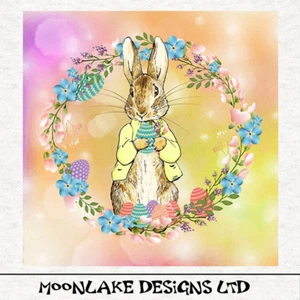 Beatrix Potter Peter Rabbit Egg Fabric Craft Panels in 100% Cotton or Polyester - Imagen 1 de 3
