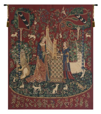 Lady and the Organ Medieval Unicorn Belgian Tapestry Wall Art Hanging (New) - Image 1 of 4