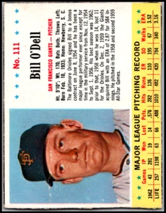 1963 Jello - SP #111B Bill O'Dell DARMOWA WYSYŁKA! - Zdjęcie 1 z 2
