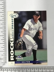 Todd Helton Serial #d /25 2002 Leaf #113 Press Proof Blue Parallel Rockies - Bild 1 von 3