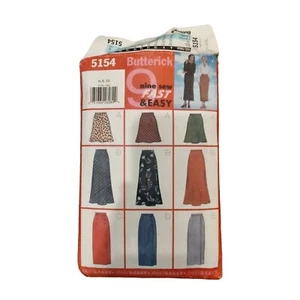 Vintage Butterick 5154 9 Skirt Sewing Patterns Size 6 cut Sew Fast and Easy - Picture 1 of 1