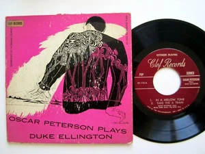 OSCAR PETERSON 45 Plays Duke Ellington CLEF Jazz VG+ w/Picture Sleeve h1 - Picture 1 of 3