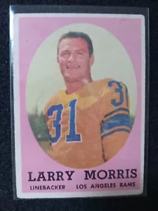 Tarjeta de fútbol americano 1958 Topps #50 Larry Morris Rams en muy buena condición - Imagen 1 de 2
