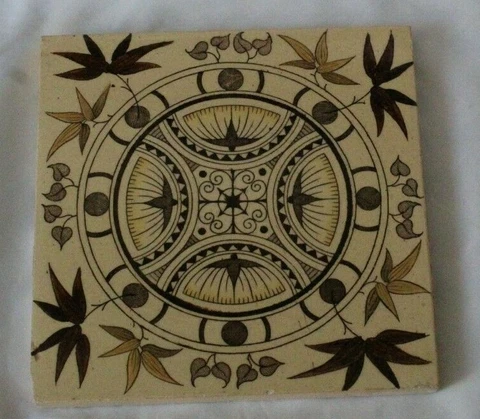 ENGLISH symmetric  gothic style colourful antique TILE A Cover