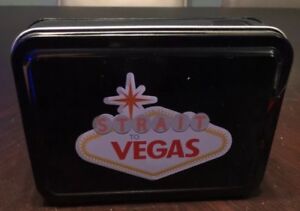 Strait To Vegas Poker Chip And Card Set In Black Tin Box